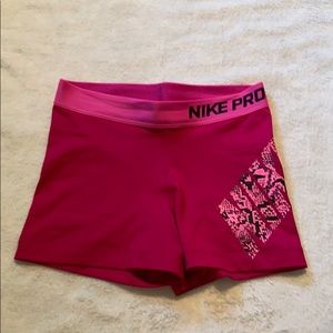 Nike Pro Dri-Fit pink shorts